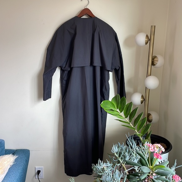 GANNI Grey Canvas Long Trench Coat 🧥 - Picture 7 of 11